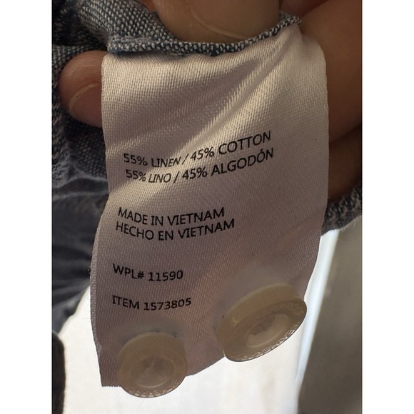 Weatherproof Vintage Linen Blend Shirt Men XXL Blue Short Sleeve Button Up - Picture 4 of 4